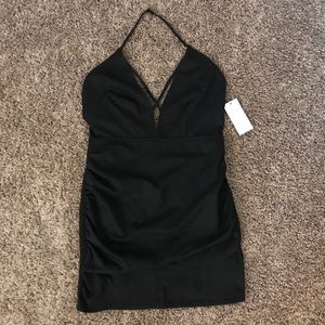 Black low-cut dress